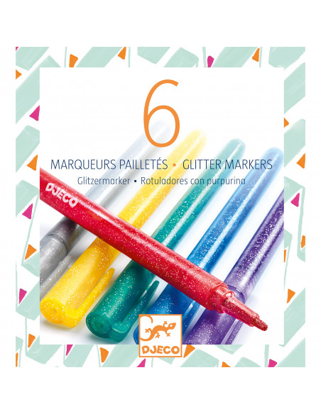 6 marqueurs pailletés