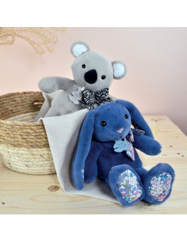 Histoire d'ours - copain calin - lapin bleu 25 cm