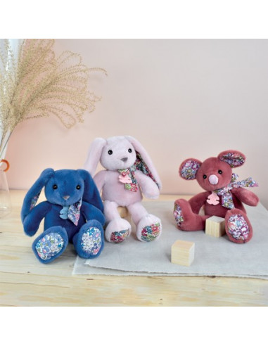 Histoire d'ours - copain calin - lapin bleu 25 cm