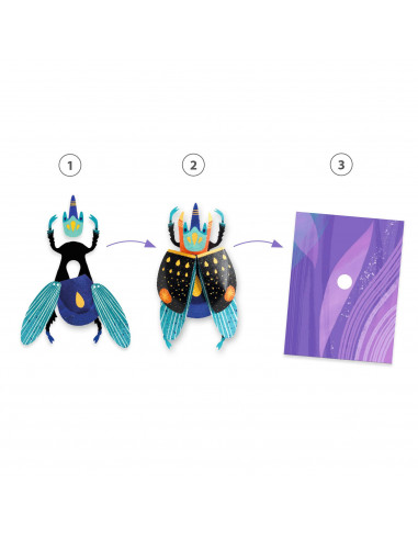 ACTIVITES PAPIER - TABLEAU 3D - PAPER BUGS - FSC MIX