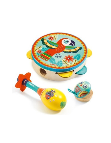 SET TAMBOURIN/MARACAS/CASTAGNETTE