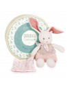 DOUDOU BOTANIC BIO - LAPIN AVEC DOUDOU ROSE MM 22CM