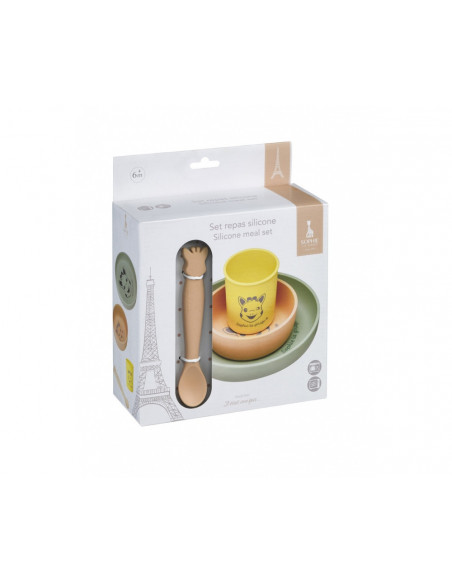 SOPHIE LA GIRAFE - SET REPAS SILICONE PASTEL