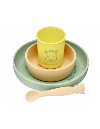 SOPHIE LA GIRAFE - SET REPAS SILICONE PASTEL