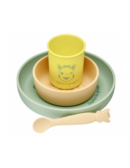 SOPHIE LA GIRAFE - SET REPAS SILICONE PASTEL