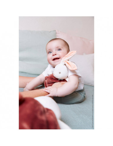 PLUME - PELUCHE LAPIN BULLE D'AMOUR CANNELLE 23CM