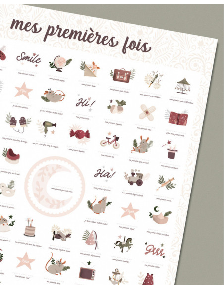 Affiche "mes premieres fois" - souris poudre
