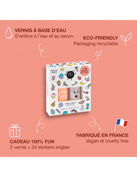 Set 2 vernis eau - flamingo polly