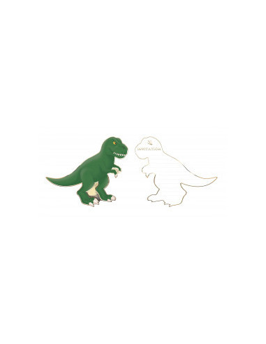 Set de 8 invitations dino