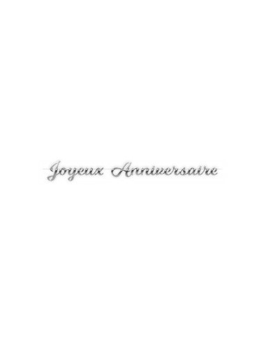 Guirlande lettres joyeux anniversaire argent 2m