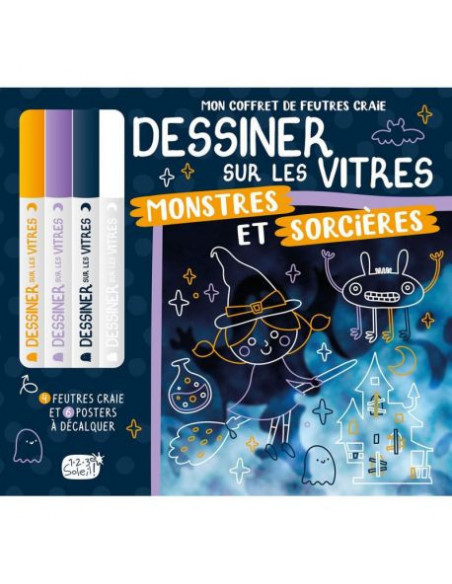 Dessiner sur les vitres  - monstres et sorcieres