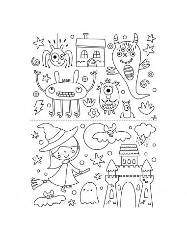Dessiner sur les vitres  - monstres et sorcieres