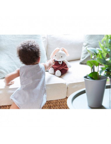Peluche lapin plume bulle d'amour cannelle - 30 cm