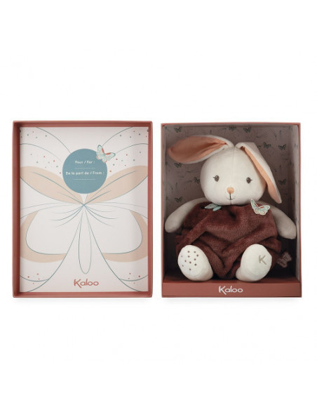 Peluche lapin plume bulle d'amour cannelle - 30 cm