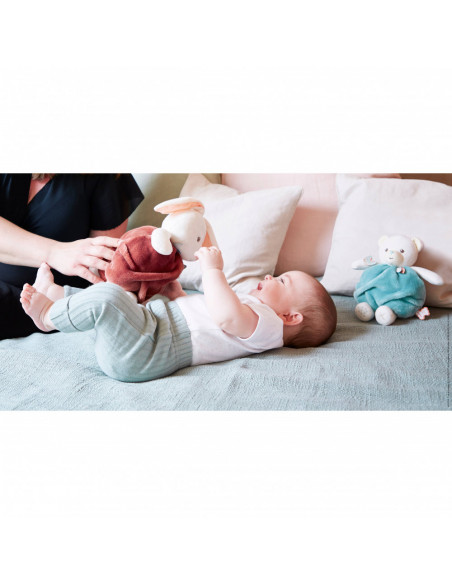 Peluche ourson plume bulle d'amour vert - 23 cm
