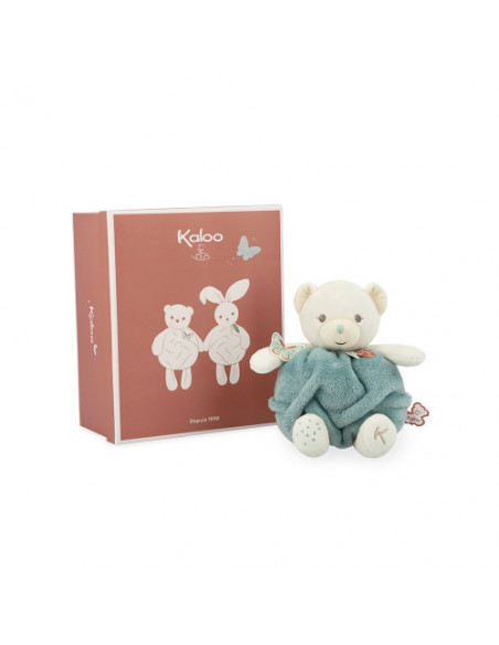Peluche ourson plume bulle d'amour vert - 23 cm