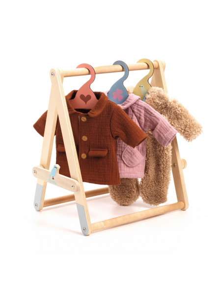Rangement - portant vetements & 3 cintres - pomea djeco