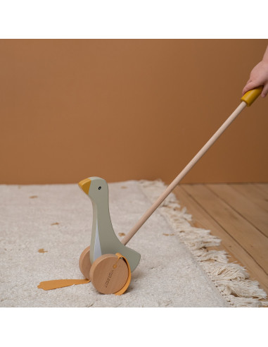 Jouet a pousser en bois - oie little goose
