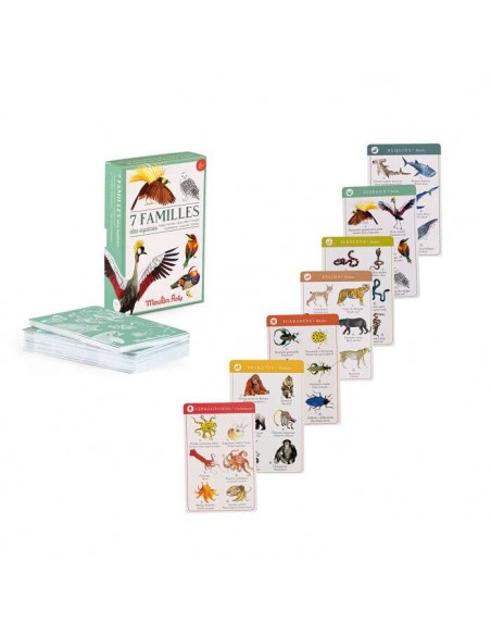 Jeu 7 familles des especes tout autour du monde moulin roty