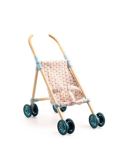 Poussette bois little cubes - 44 cm - pomea djeco