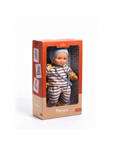 Poupon 32cm habille - baby canary - pomea djeco