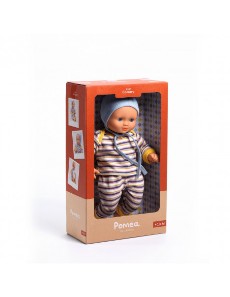 Poupon 32cm habille - baby canary - pomea djeco