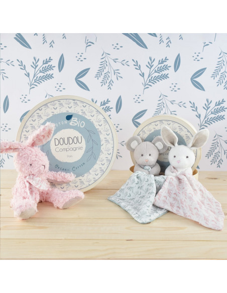 Doudou lapin rose