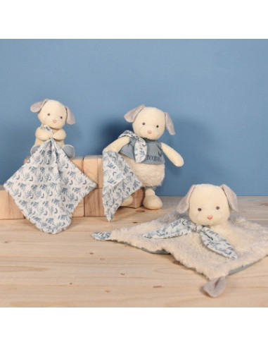 Doudou chien bleu