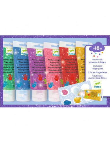 Peinture des petits - peinture a doigts pailletee
