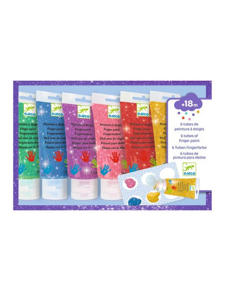 Peinture des petits - peinture a doigts pailletee