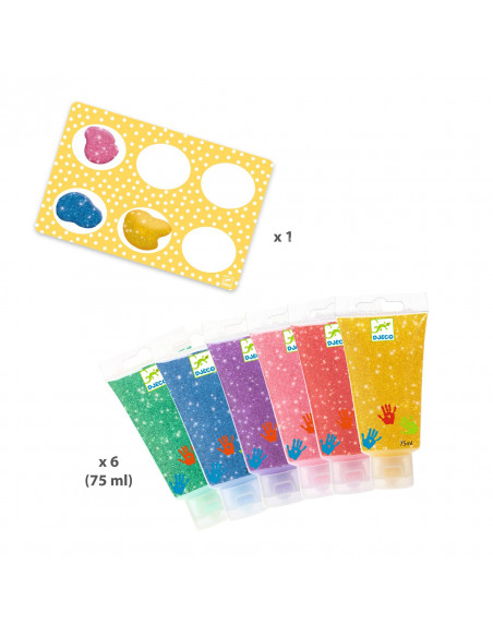 Peinture des petits - peinture a doigts pailletee