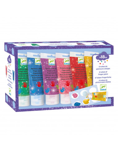 Peinture des petits - peinture a doigts pailletee