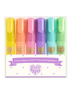 Surligneurs - 6 mini surligneurs pastel