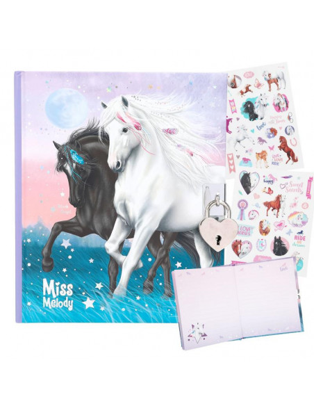 MISS MELODY JOURNAL INTIME AVEC AUTOCOLLANTS MOTIF 1