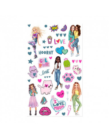 TOPMODEL ALBUM A COLORIER DOODLE AVEC SET STYLOS FLUOS