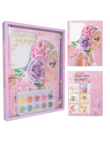 Depesche TOPModel Cake & Bake – Livre De Coloriage Avec Paillettes – 32 Pages + 5 Feuilles De Stickers – Activité Créative Pour Filles