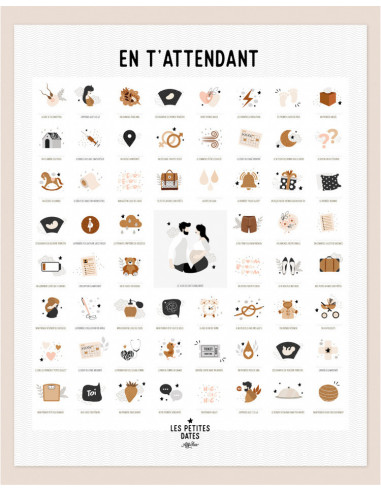 Affiche "en t'attendant" peau claire - maman(s)