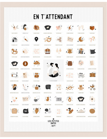 Affiche "en t'attendant" peau claire - maman(s)