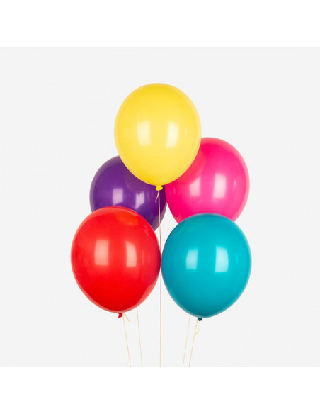 Ballons de baudruche : 10 ballons multicolores