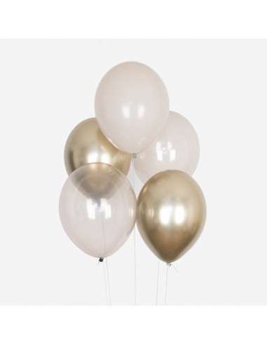 Ballons de baudruche : 10 ballons mix dores