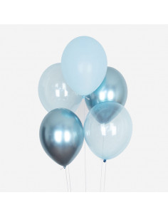 Ballons de baudruche : 10 ballons mix bleus