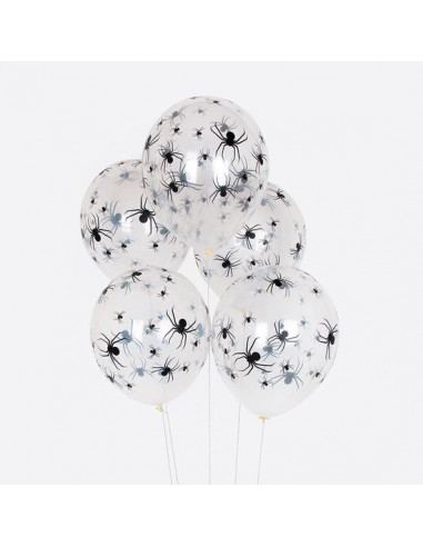Ballons de baudruche : 5 ballons tatoues araignees