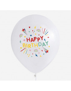 Ballons de baudruche : 5 ballons tatoues happy birthday 2
