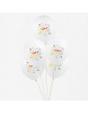 Ballons de baudruche : 5 ballons tatoues happy birthday