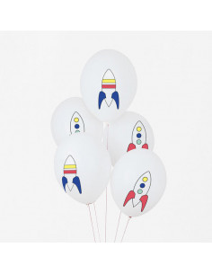 Ballons de baudruche : 5 ballons tatoues cosmonaute