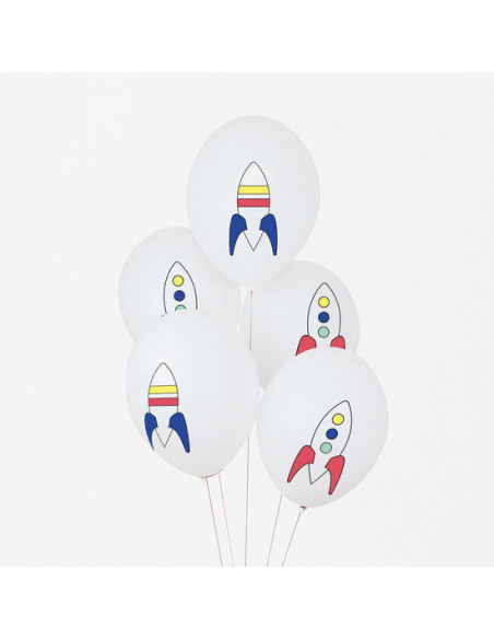 Ballons de baudruche : 5 ballons tatoues cosmonaute