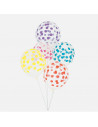 Ballons de baudruche : 5 ballons confettis multicolores