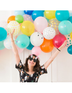Ballons de baudruche : 5 ballons confettis multicolores 2