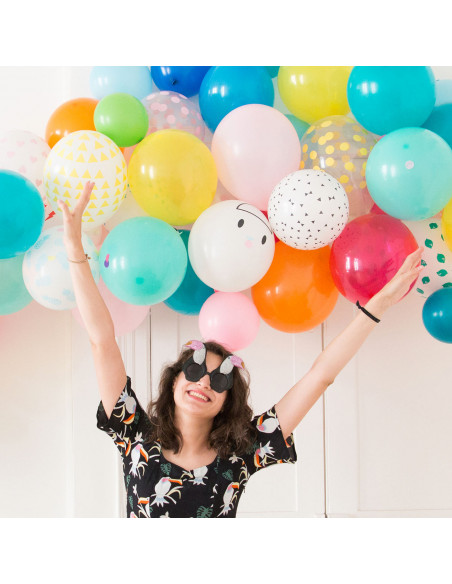 Ballons de baudruche : 5 ballons confettis multicolores
