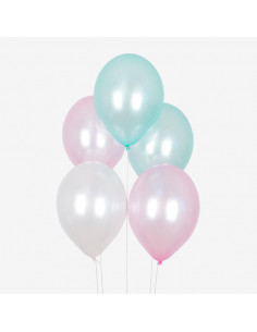 Ballons de baudruche : 10 ballons trio metallise sirene